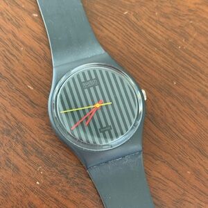 Gray Stripe Swatch Watch from the 1980’s